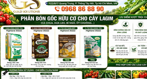 PHÂN BÓN GỐC HỮU CƠ HIGHLAND   DINH DƯỠNG CHO LAGIM