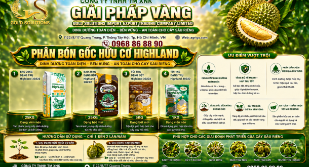 PHÂN BÓN GỐC HỮU CƠ HIGHLAND   DINH DƯỠNG CHO SẦU RIÊNG